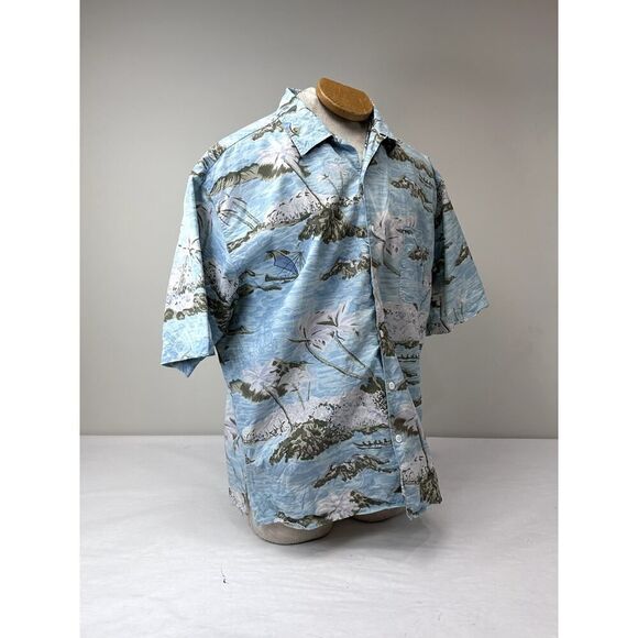 Vintage Silk Hawaiian Shirt 100% Silk Button Down - Size XL - Picture 3 of 9